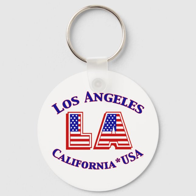 Los Angeles USA Patriotic Logo Keychain (Front)