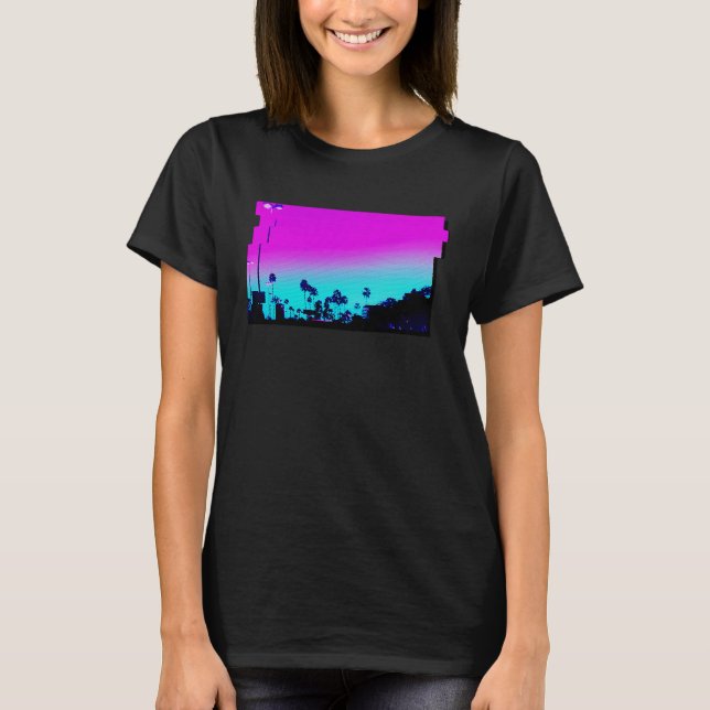 Los Angeles Vaporwave Aesthetic Lights For Men and T-Shirt (Front)