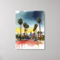 Los Angeles watercolor art