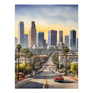 Los Angeles watercolor art Photo Print