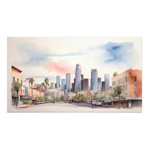 Los Angeles watercolor art Photo Print