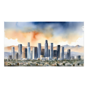 Los Angeles watercolor art Photo Print