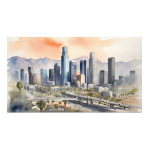 Los Angeles watercolor art Photo Print