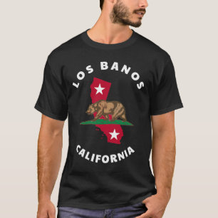 Los Banos California CA Flag and Bear Badge Souven T-Shirt