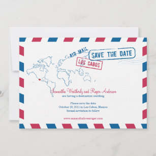 Los Cabos Mexico  Air Mail Wedding Save The Date