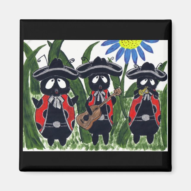 Los Ladybugs Mariachi Band Magnet (Front)