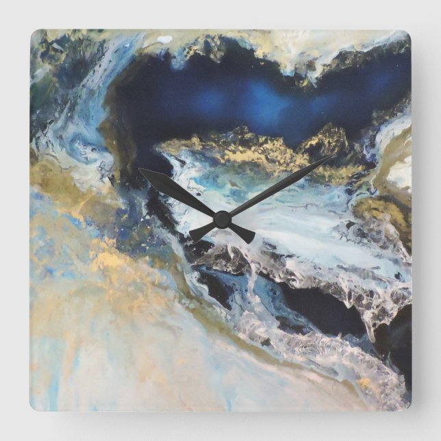 Los Mares Square Wall Clock (Front)