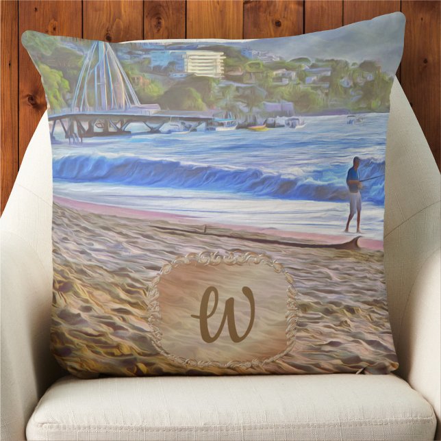 Los Muertos Beach 786 Throw Pillow (Creator Uploaded)
