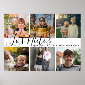 Los Nietos Hacen La Vida Más Grande Grandma Gift Poster