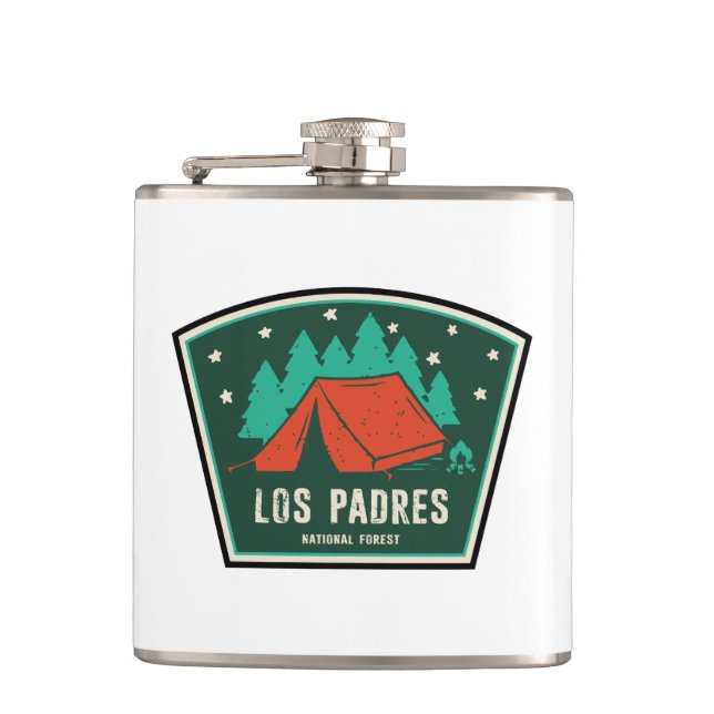 Los Padres National Forest California Camping Hip Flask (Front)