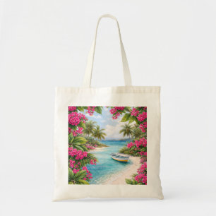 Los Roques Venezuela Tropical Pink Flower Beach Tote Bag