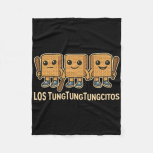 Los Tungtungtungcitos Italian Brainrot Tung Sahur Fleece Blanket