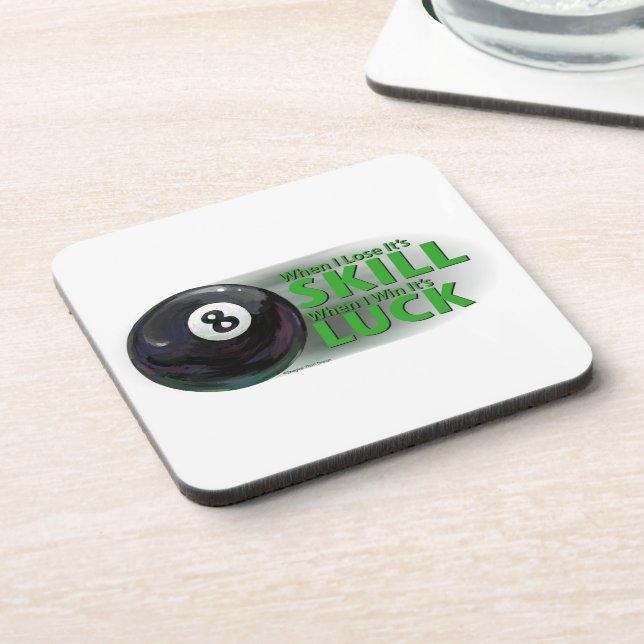 Lose Skill Win Luck 8 Ball Coaster (Left Side)