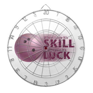 Lose Skill Win Luck Bowling Pink Dartboard