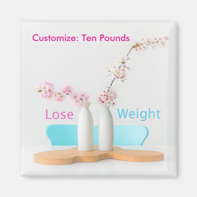 Lose Weight Diet Goals Flowers Magnet (Front)
