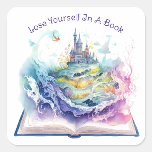 Lose Yourself In A Book Square Sticker