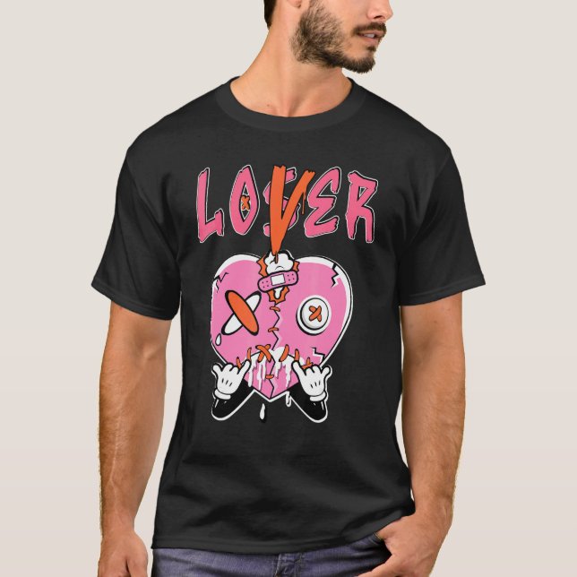 Loser  Heart Dripping GS Pinksicle 5s Matching T-Shirt (Front)
