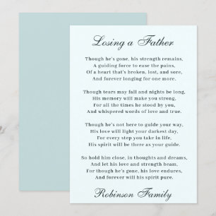 Losing a Father Poem Card
