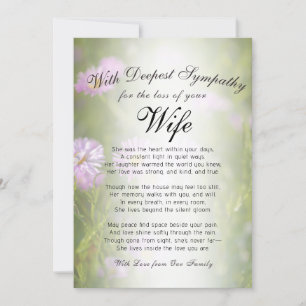 Losing a Wife Memorial  Card