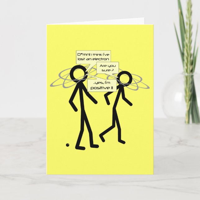 Losing An Electron joke - blank notelet / card (Front)