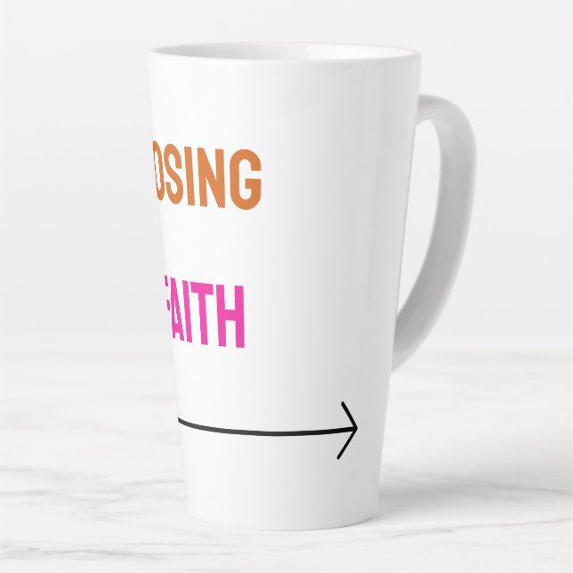 Losing faith text colourful latte mug (Right Angle)