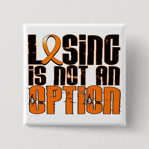 Losing Is Not An Option Leukaemia 2 Inch Square Button