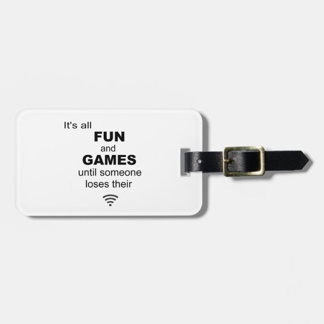 Losing WiFi Internet Luggage Tag - White (Front Horizontal)