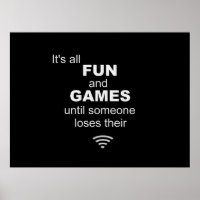 Losing WiFi Internet Poster - Black