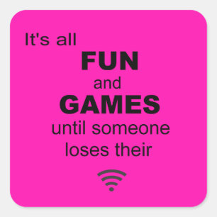 Losing WiFi Internet Sticker - Bright Pink