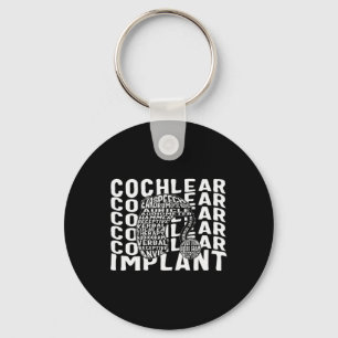 Loss Awareness Deaf Cochlear Implant Asl Hearing D Keychain