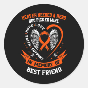 Loss In Memory of my Best Friend Leukaemia Awarene Classic Round Sticker