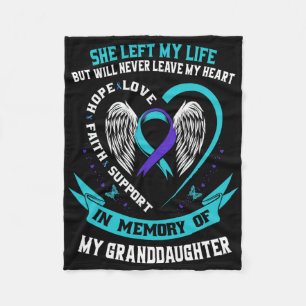 Loss In Memory Of My Granddaughter Suicide Awarene Fleece Blanket