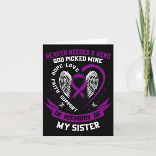 Loss In Memory Of Sister Pancreatic Cancer Awarene Card