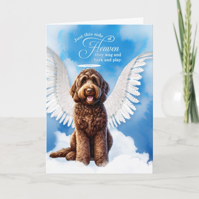 Loss of a Chocolate Labradoodle Dog Pet Sympathy Card (Front)