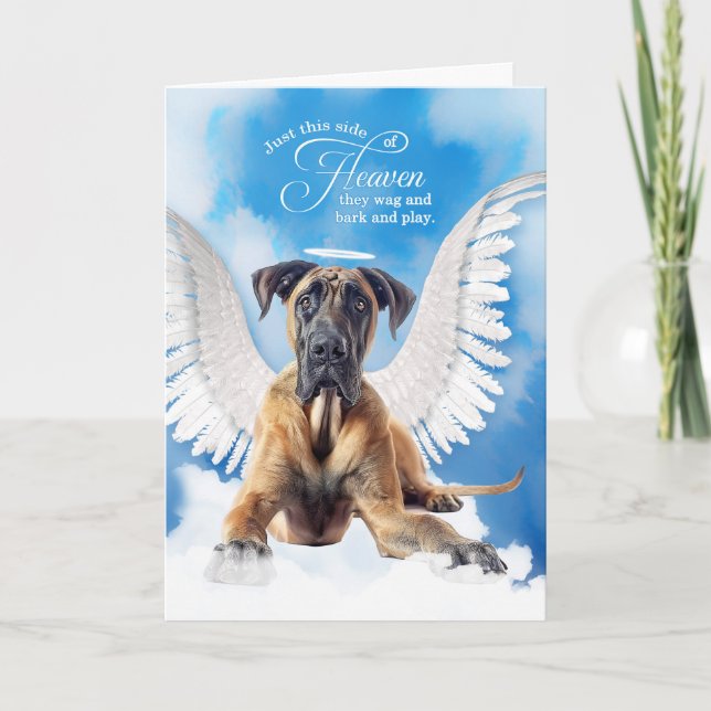 Loss of a Dog Fawn Coloured Great Dane Pet Sympath Card (Front)