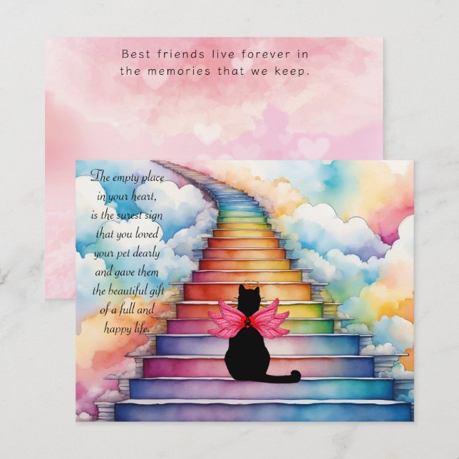 Loss of a Pet Cat Sympathy Greeting Card (Front/Back)