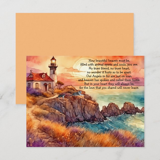 Loss of a Pet Condolence Sympathy Greeting Card (Front/Back)