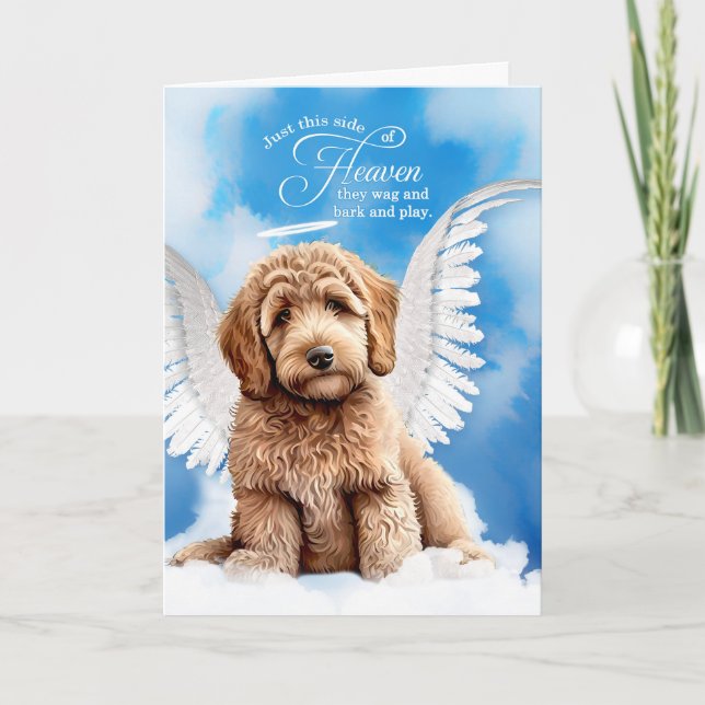 Loss of a Yellow Labradoodle Dog Pet Sympathy Card (Front)