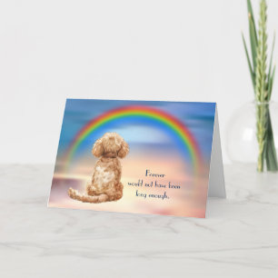 Loss of Apricot Poodle Rainbow Sympathy Card