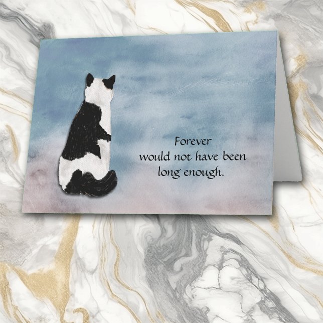 Loss of Black and White Cat Sympathy Card (Creator Uploaded)