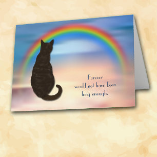 Loss of Black Cat Rainbow Sympathy Card