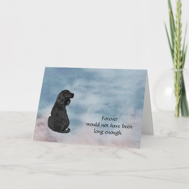 Loss of Black Cocker Spaniel Condolence Card (Front)