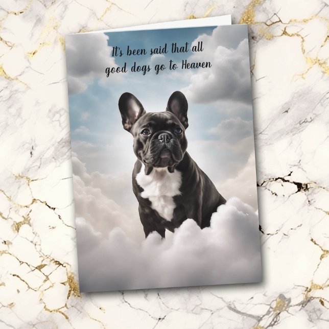 Loss of Black French Bulldog Heaven Sympathy Card (Creator Uploaded)