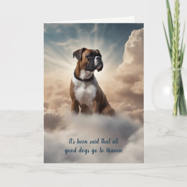 Loss of Boxer Dog Heaven Sympathy Card (Front)