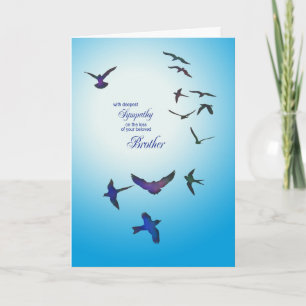 Loss of Brother, sympathy card, flying birds Card