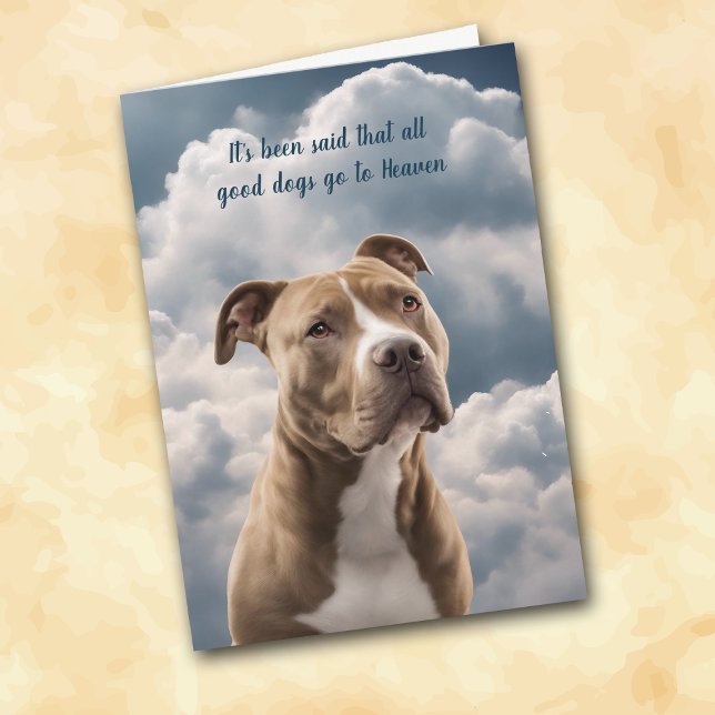 Loss of Brown Pitbull Dog Heaven Sympathy Card (Creator Uploaded)