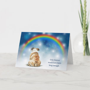 Loss of Bulldog Night Lights Sympathy Holiday Card