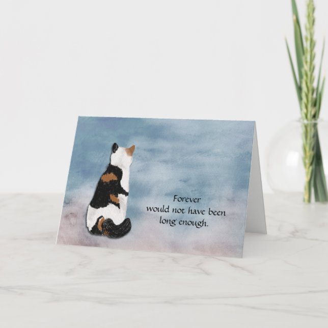 Loss of Calico Cat Sympathy Condolence Card (Front)