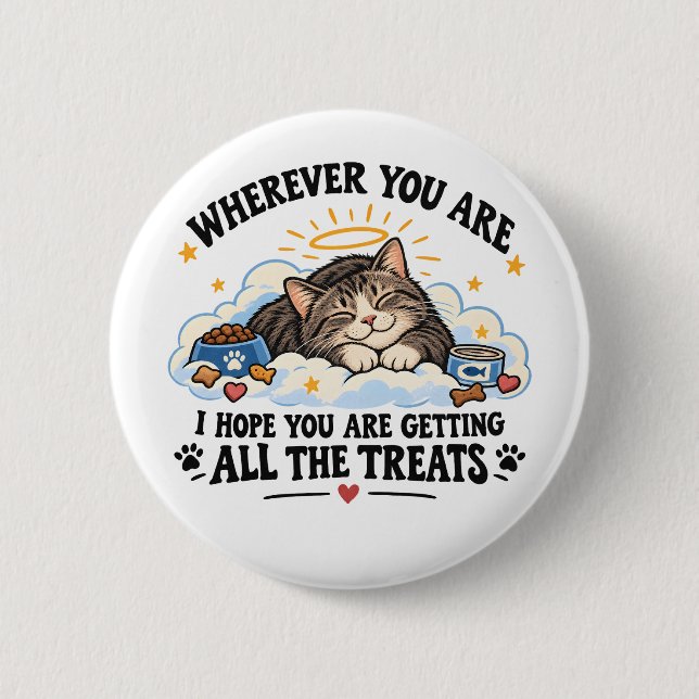 Loss of Cat Memorial 2 Inch Round Button (Front)