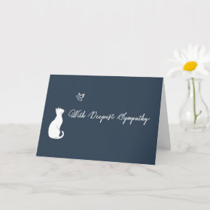 Loss of Cat Navy Blue With Deepest Sympathy  Card